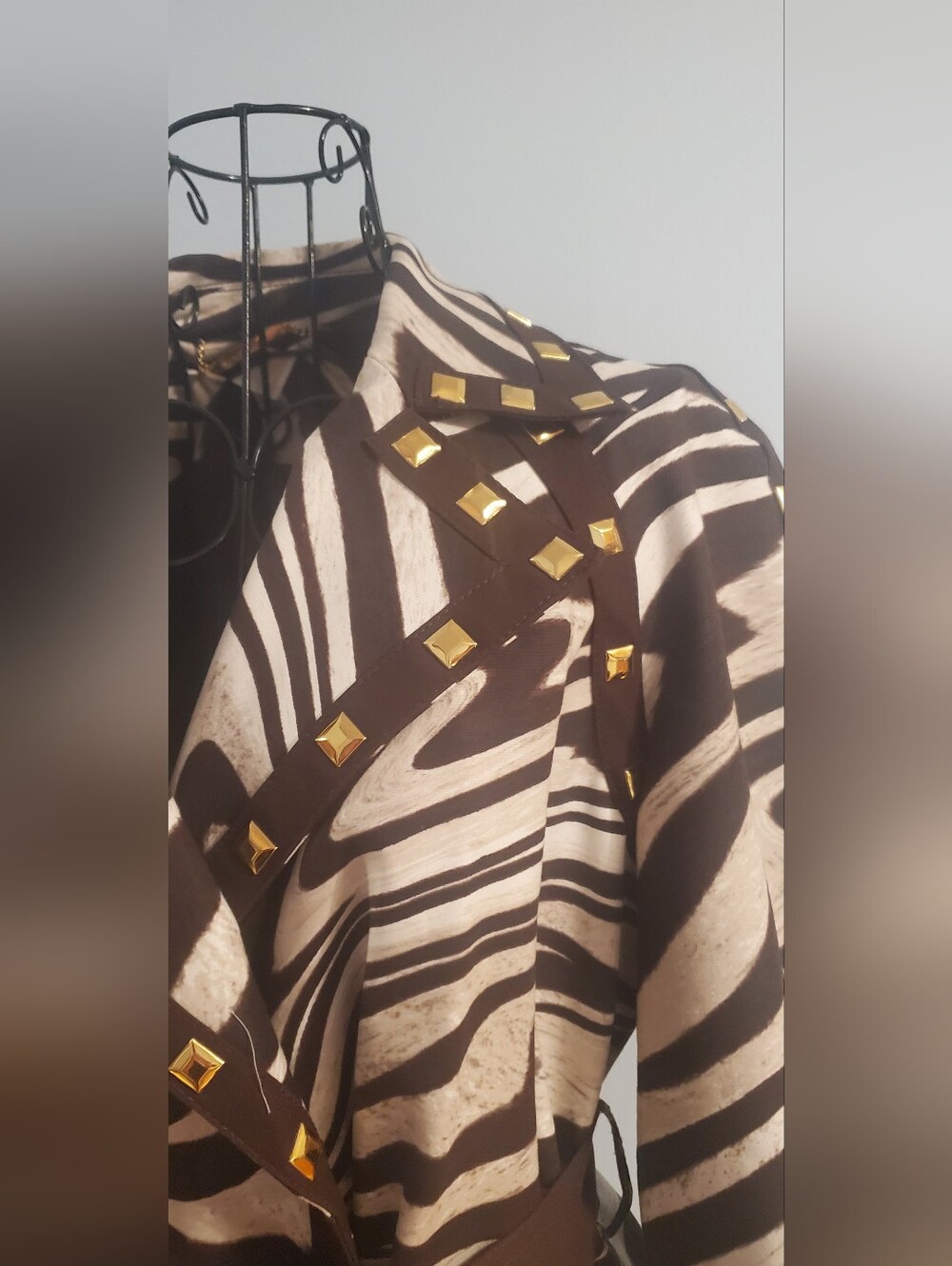 Michael Kors Chocolate Brown Lined Coat with Gold Hardware - Picture 4 of 12